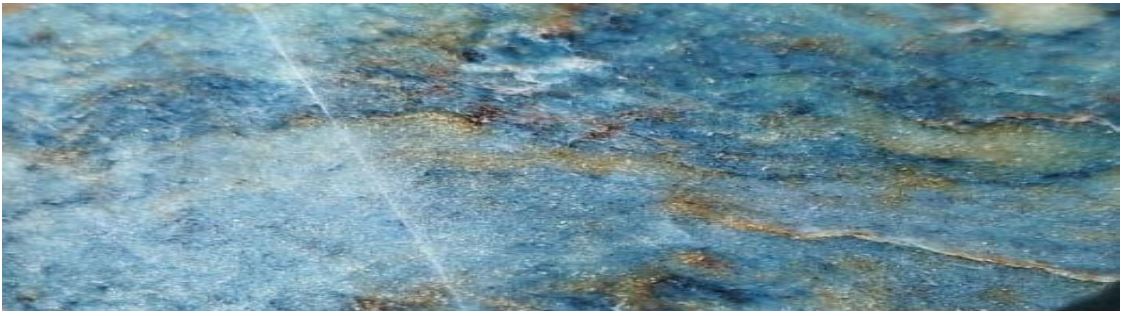 Teal Blue Quartzite produced from test block, VMC Quarry #5