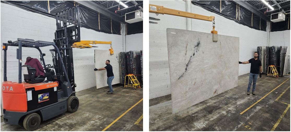 Quartzite arrives at warehouse in Etobicoke, GTA, Ontario