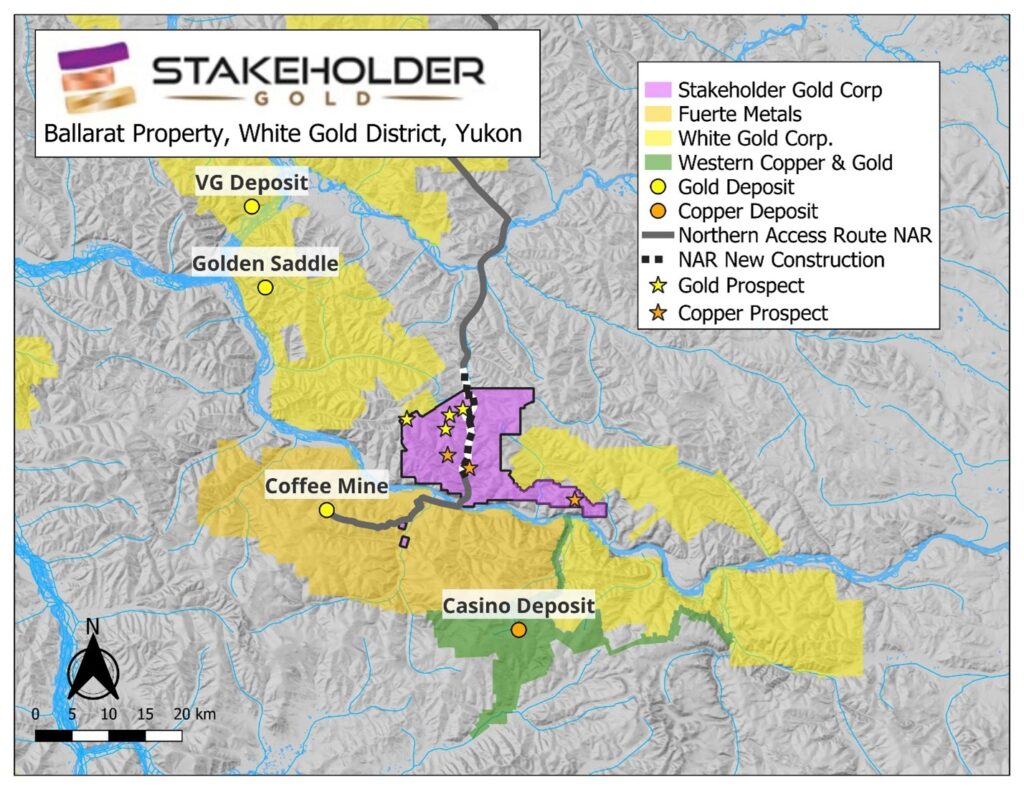 Ballarat Project location relative to the Coffee Mine Northern Access Route