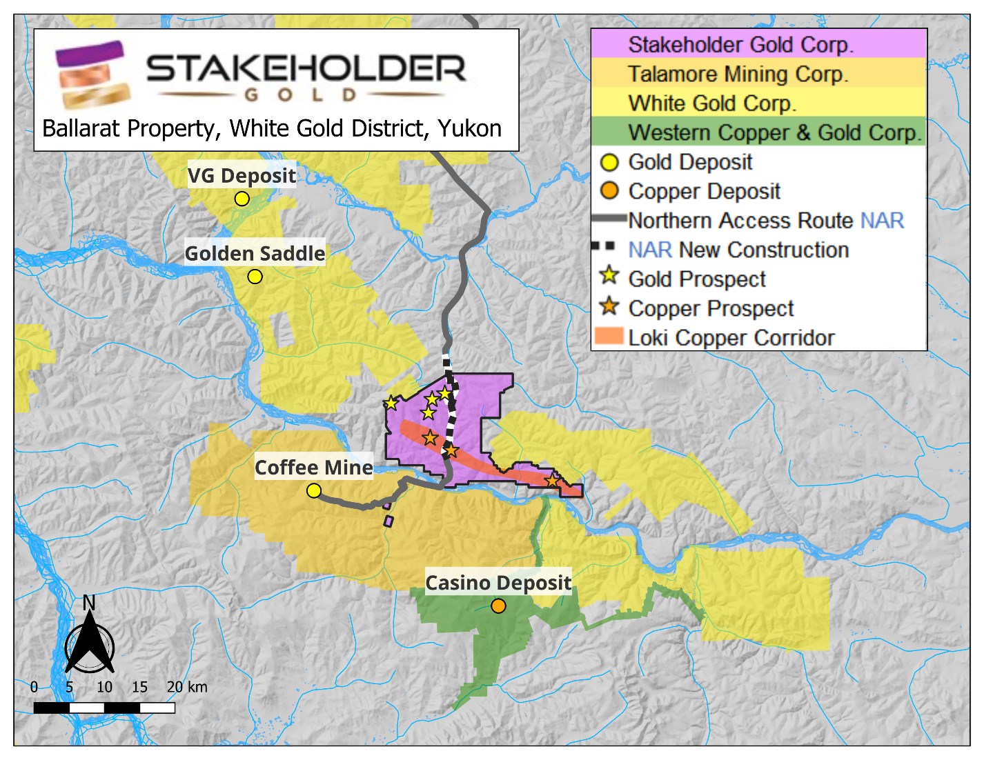 Ballarat Gold-Copper Project location within the White Gold District