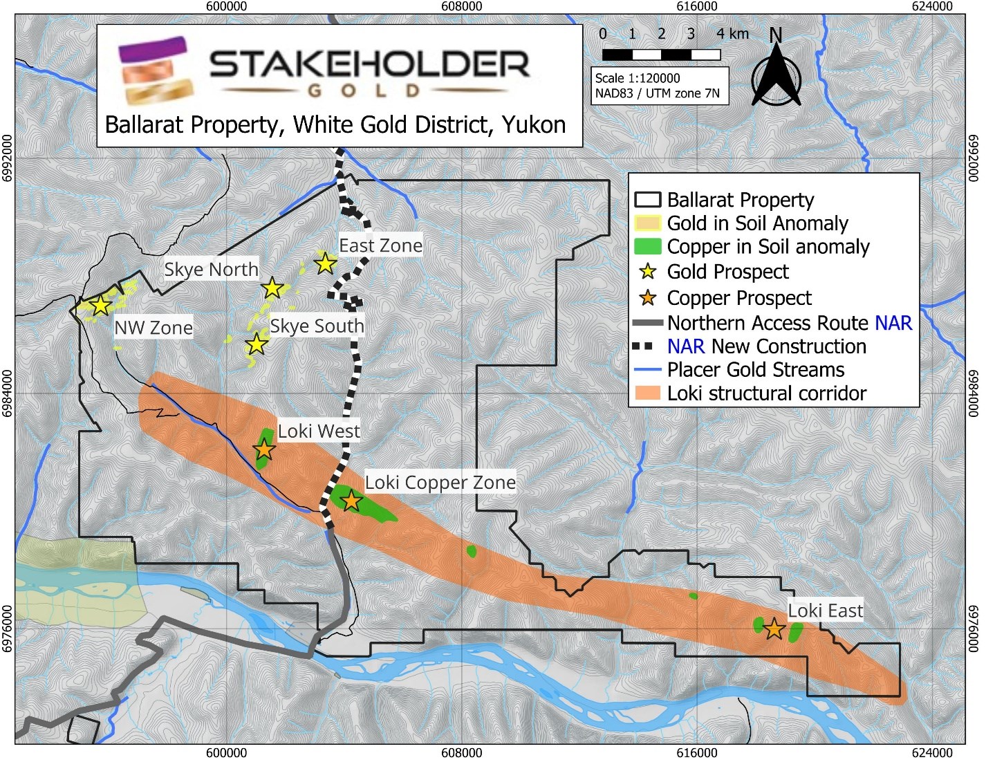 Loki structural corridor, Loki West and newly staked Loki East targets